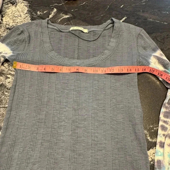 Free People Gray Tie-Dye Long Sleeve Tee - Picture 6 of 6